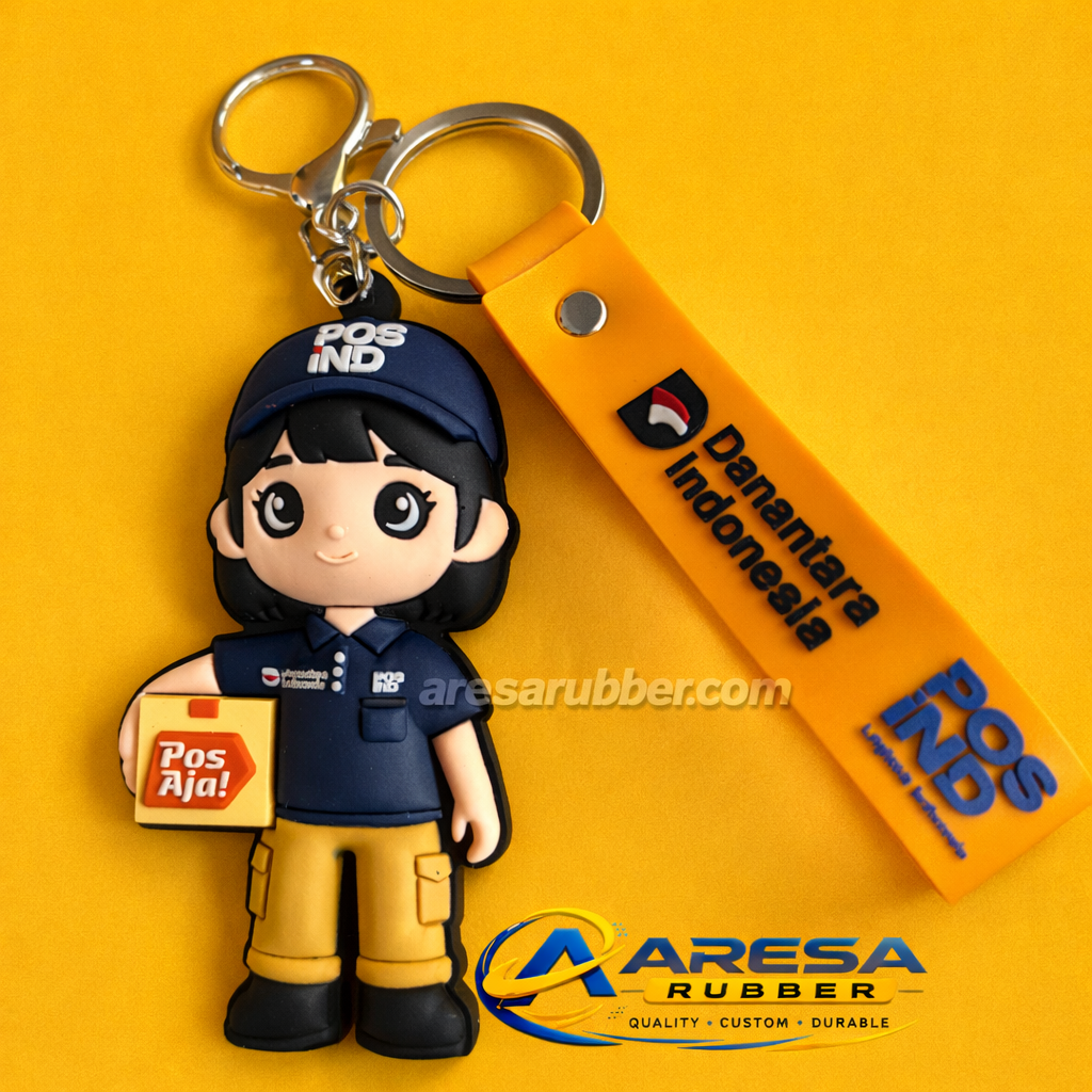 Gantungan Kunci Karet 3D
